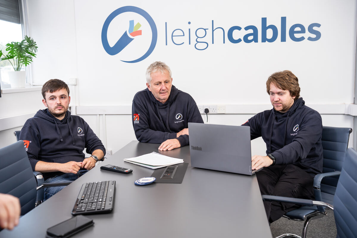 Leigh Cables engineers reviewing a cable design